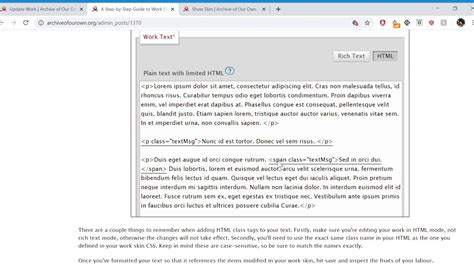 ao3 font|Tutorial: Styling works .